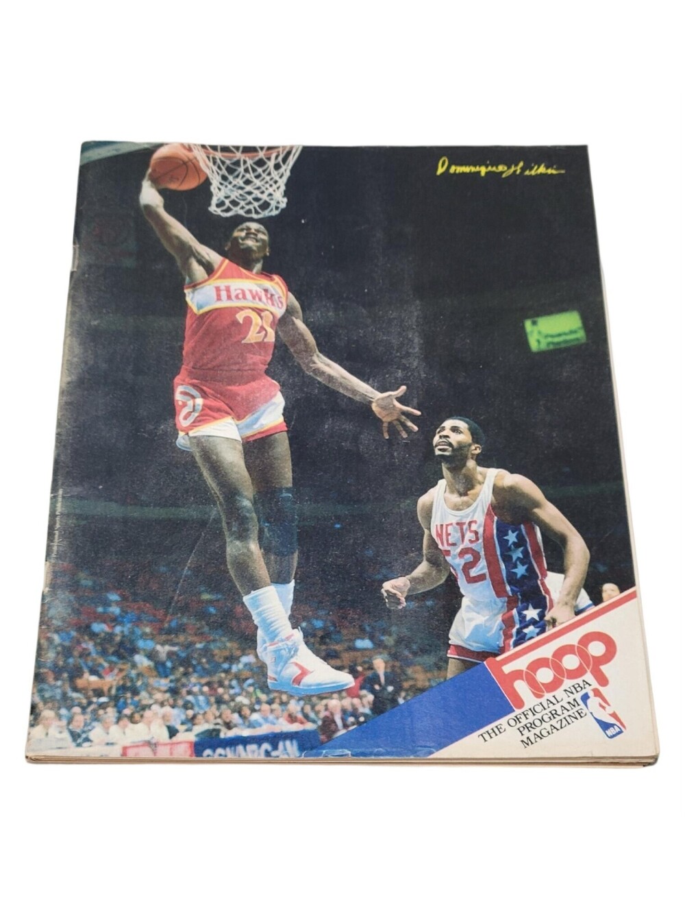 1986 "NBA HOOP" 76ERS VS HAWKS "DOMINIQUE WILKINS" Basketball Program Magazine